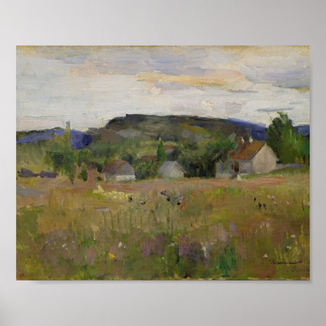 Trärad utskrift av byns natur-väggkonst poster (Framsidan)