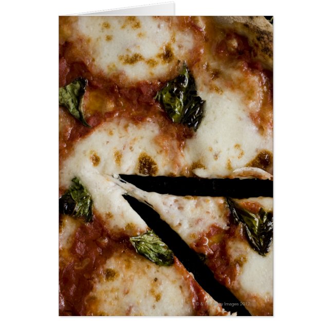 Träragad ost pizza hälsningskort (Framsidan)