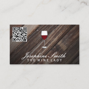 Trärbakgrund Vin QR-kod Visitkort