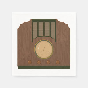 TräRetro radiosände pappra servetter