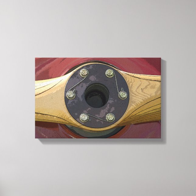 Trärflygplanspropeller Canvastryck (Framsida)