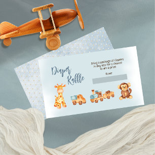 Trärfyllda Leksak Boy Shower Diaper Raffle Tilläggskort