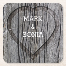 Träronat hjärta bröllop