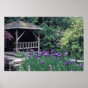 Trärpavilion i Sunken Garden in Poster