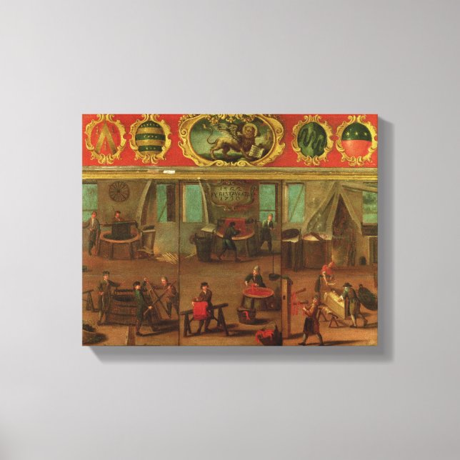 Trasa Dyers som visar sin handel och kompetens Canvastryck (Framsida)