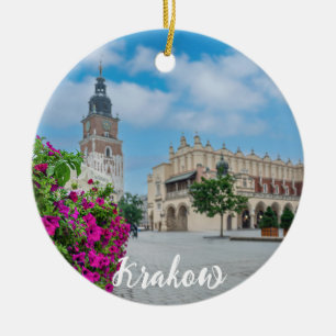 Trasa Hall på huvudtornet i Krakow, Polen Julgransprydnad Keramik
