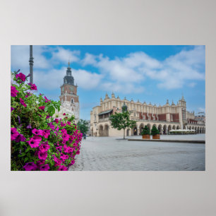 Trasa Hall på huvudtornet i Krakow, Polen Poster