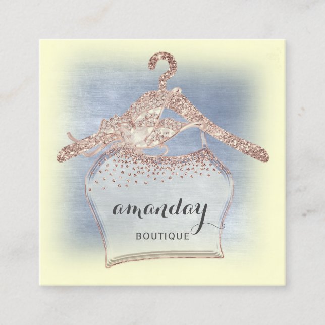 Trasa Hanger Dress Mode Shop Guld Ro Fyrkantigt Visitkort (Framsida)