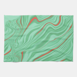 Trasa i kurvor med ljusmint grönt toner kökshandduk