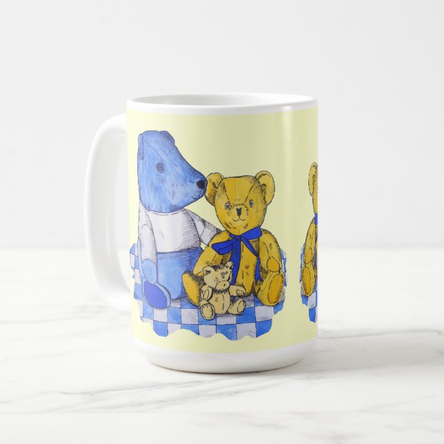 trasa med tre gamla tejp kaffemugg (Framsida vänster)