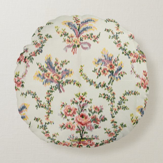 Trasa som vävas för drottningen Marie Antoinette Rund Kudde (Framsidan)