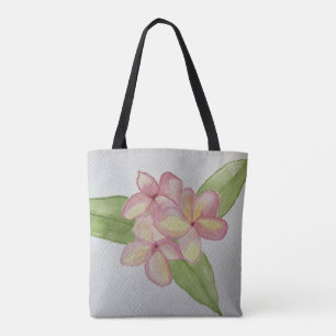 Trasa-väska med frangipi-blommigt tygkasse