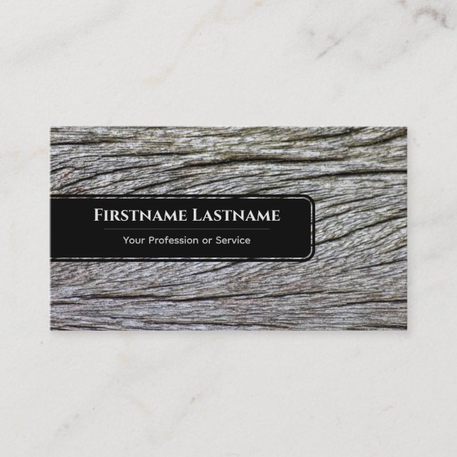 Träsäd av svart elegant av stil visitkort (Framsida)