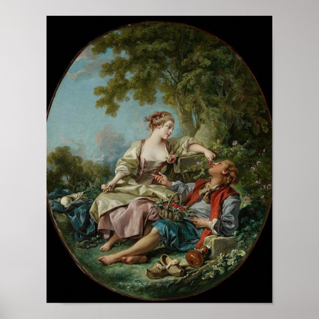 Träsandaler av Francois Boucher Print Poster (Framsidan)