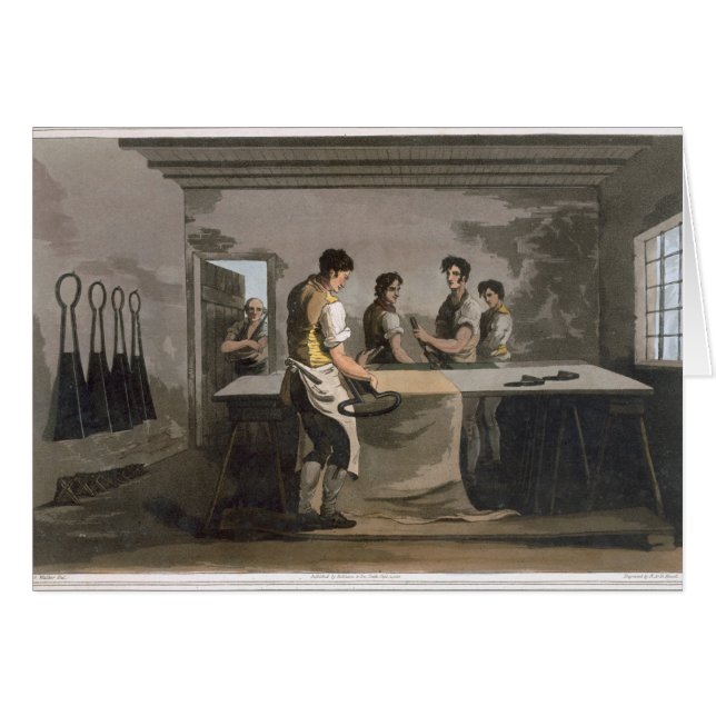 Trasaskänkar, från "dräkt av Yorkshire" engrav Hälsningskort (Framsidan Horizontal)