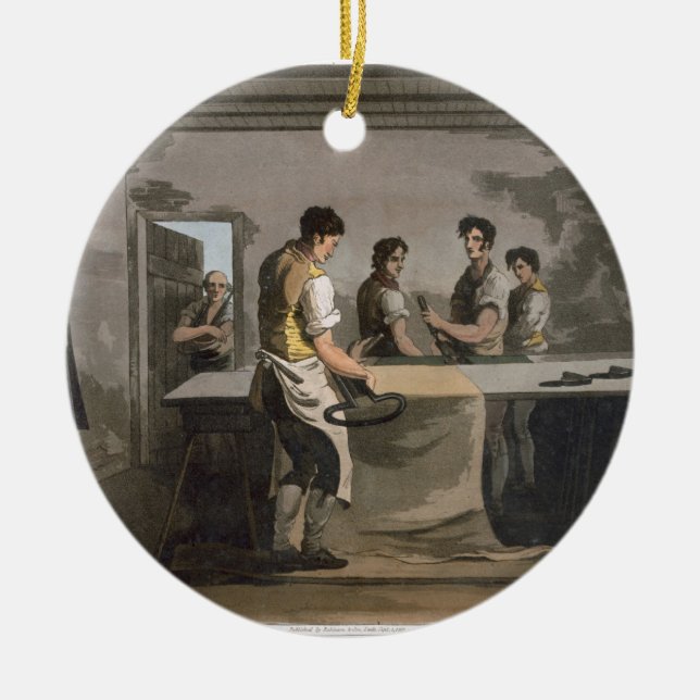 Trasaskänkar, från "dräkt av Yorkshire" engrav Julgransprydnad Keramik (Framsidan)