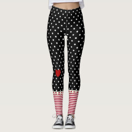 Trasdockapolka dots, randar och hjärtor leggings
