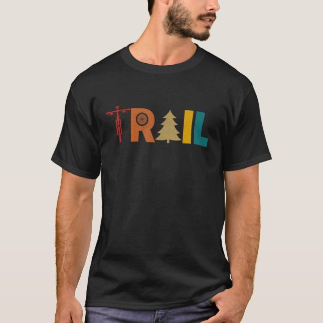 Trase Hunter Mountain Bike MTB Sport Bicycle T Shirt (Framsida)