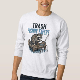 Trash Fishin' Expert Raccoon Lång Ärmad Tröja