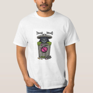 Trash Mind Broderad t-shirt – Rolig Dödskalle T-sh