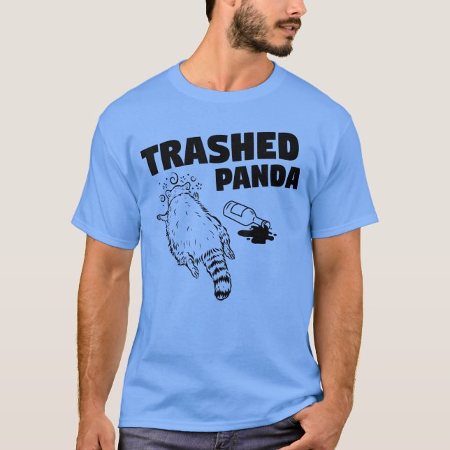 Trash Panda Drunk Racoon Funny T Shirt (Framsida)