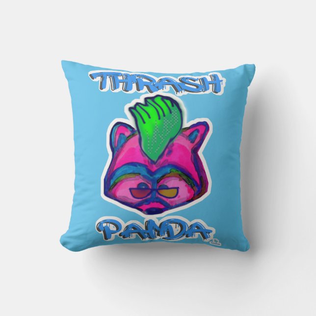 Trash Panda Episk Punk Råtta Tecknad Konst Kudde (Framsida)