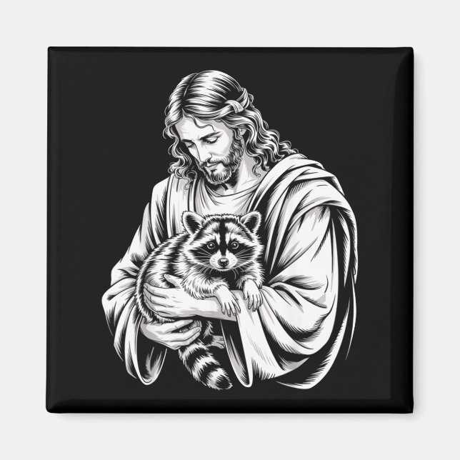 Trash Panda Jesus Raccoon Trashed Racoon Animal Ra Magnet (Framsidan)