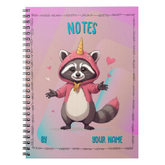 Trash Panda Notebook - Notizbuch - Customizable Anteckningsbok (Framsidan)