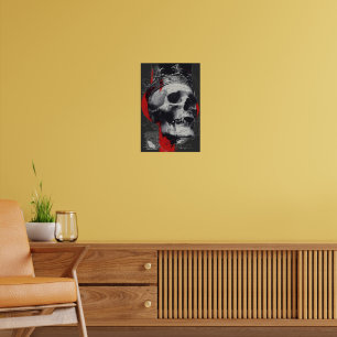 Trash Polka-kroningskalle Röd Svart Grunge-affisch Poster