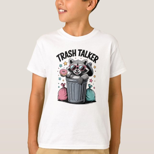 Trash Talker Raccoon Funny T Shirt (Framsida)
