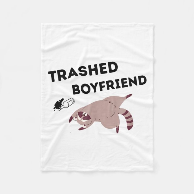Trashed Boyfriend, Funny Trashed Panda Couples Pre Fleecefilt (Framsidan)