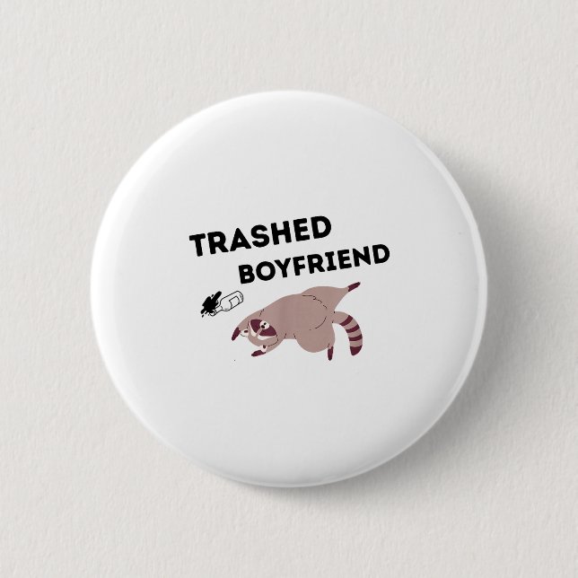 Trashed Boyfriend, Funny Trashed Panda Couples Pre Knapp (Framsida)