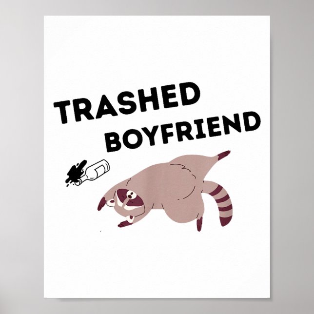 Trashed Boyfriend, Funny Trashed Panda Couples Pre Poster (Framsidan)