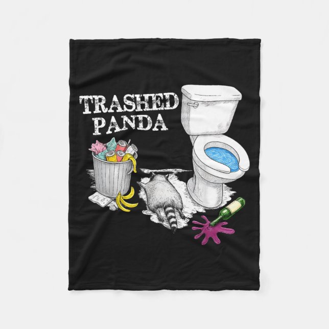 Trashed Panda Drunk Racoon Party Animal Meme Funny Fleecefilt (Framsidan)