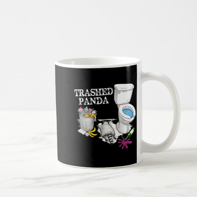 Trashed Panda Drunk Racoon Party Animal Meme Funny Kaffemugg (Höger)