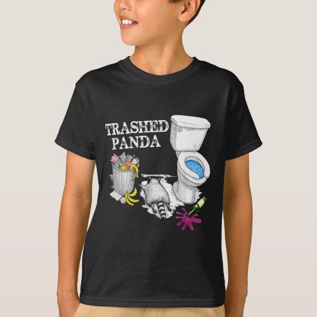 Trashed Panda Drunk Racoon Party Animal Meme Funny T Shirt (Framsida)