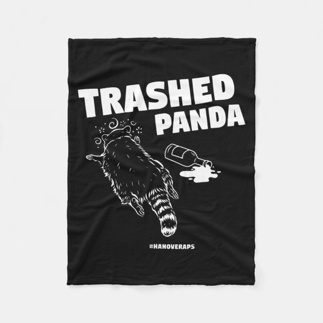 Trashed Panda Drunken Raccoon Funny Meme  Fleecefilt (Framsidan)