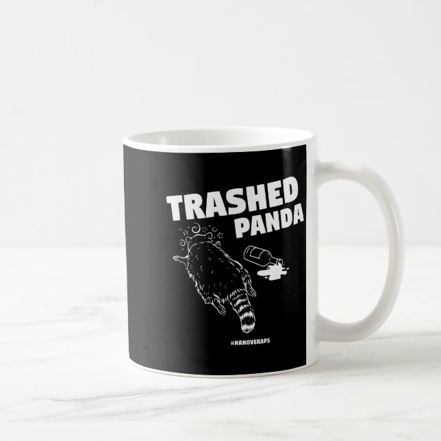 Trashed Panda Drunken Raccoon Funny Meme  Kaffemugg (Höger)