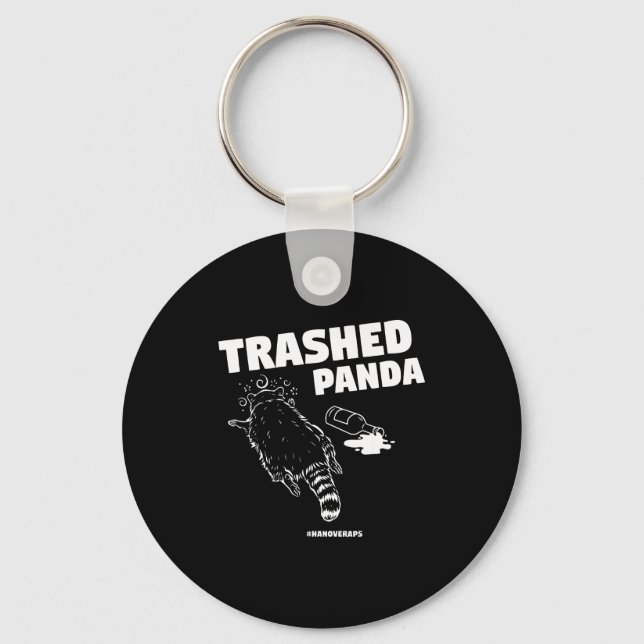 Trashed Panda Drunken Raccoon Funny Meme  Nyckelring (Framsida)