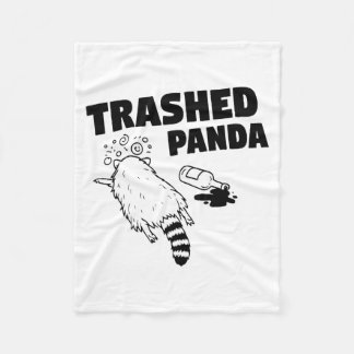 Trashed Panda, Funny Drunk Raccoon, Funny Trash Pa Fleecefilt