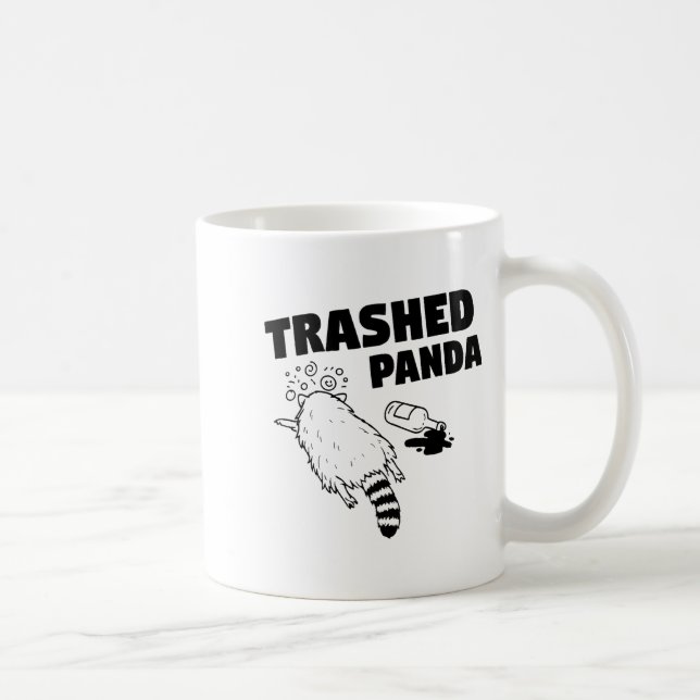 Trashed Panda, Funny Drunk Raccoon, Funny Trash Pa Kaffemugg (Höger)