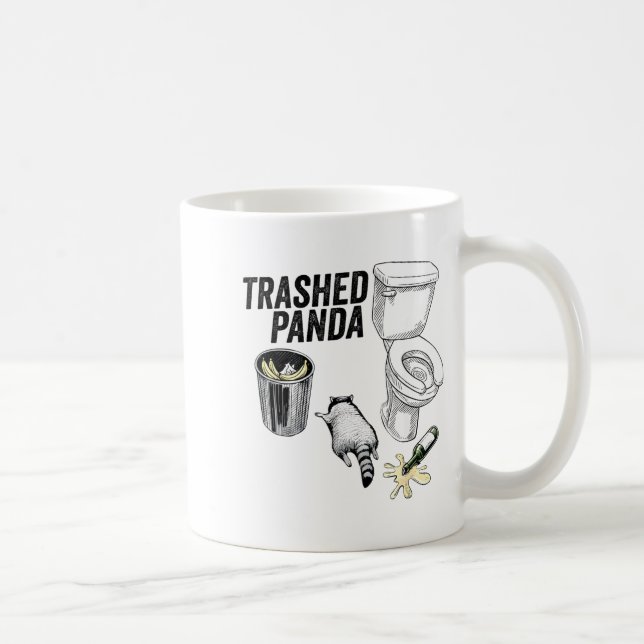 Trashed Panda, Funny Drunk Raccoon, Trash Panda Hu Kaffemugg (Höger)