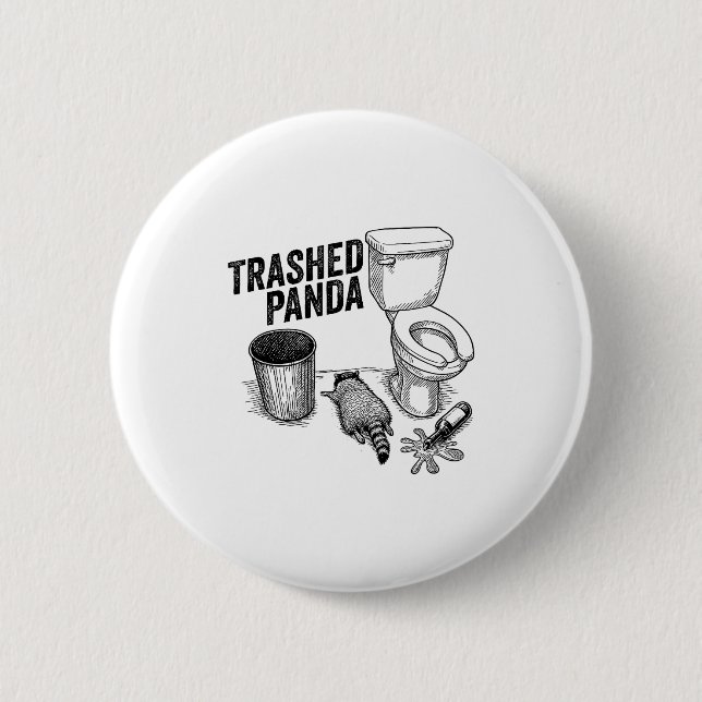 Trashed Panda, Funny Drunk Raccoon, Trash Panda Hu Knapp (Framsida)