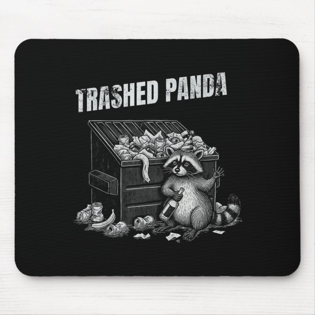 Trashed Panda Funny Drunk Racoon Cool Animals Grap Musmatta (Framsidan)