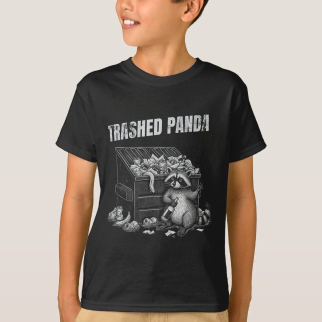 Trashed Panda Funny Drunk Racoon Cool Animals Grap T Shirt (Framsida)