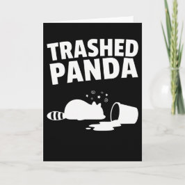 Trashed Panda Funny Drunk Racoon Kort