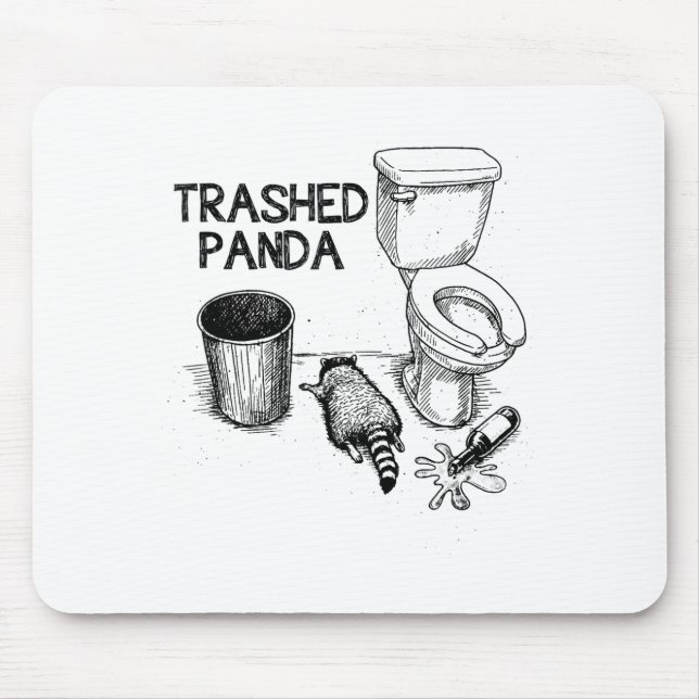 Trashed Panda Funny Drunk Racoon  Musmatta (Framsidan)