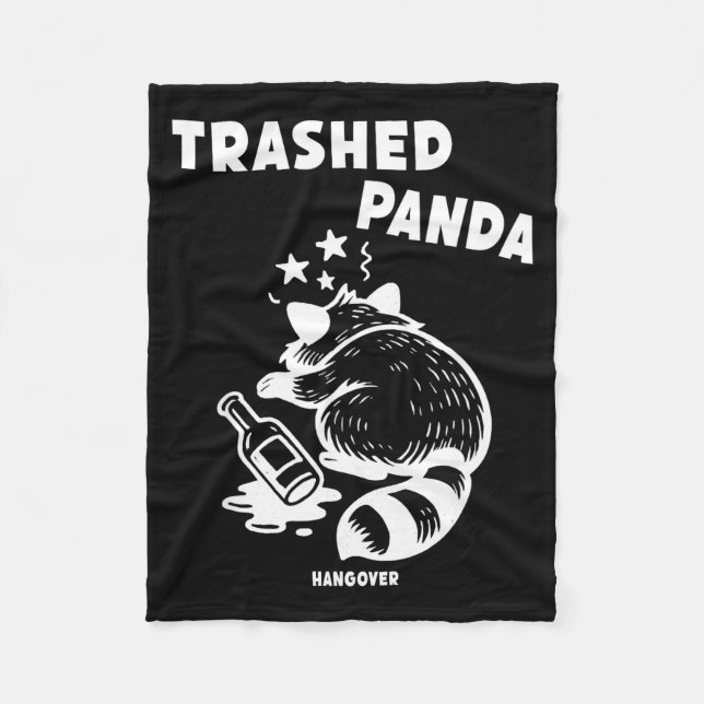 Trashed Panda Hangover Social Media Crazy Drunk Ra Fleecefilt (Framsidan)
