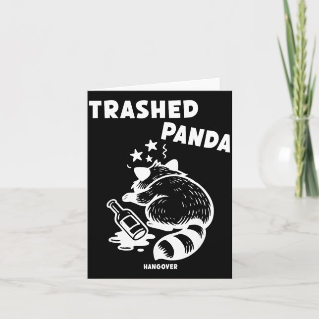 Trashed Panda Hangover Social Media Crazy Drunk Ra Kort (Framsida)