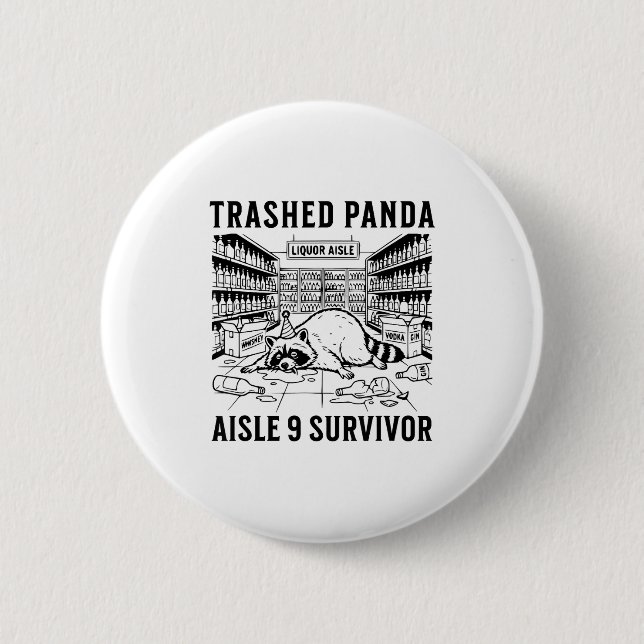 Trashed Panda Liquore Funny Hangover Crazy Drunk R Knapp (Framsida)